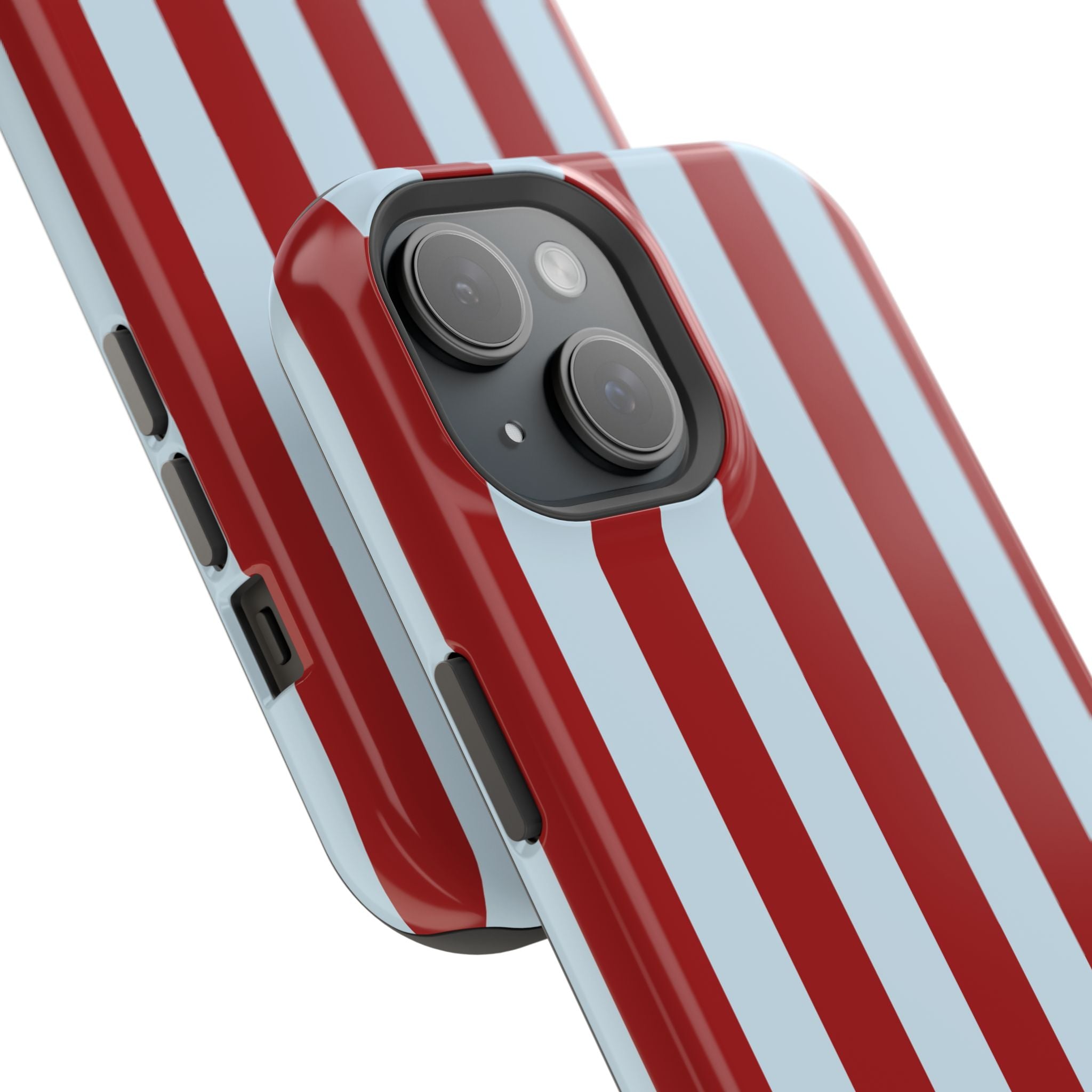 Red & Light Blue Vertical Stripe Magnetic Impact-Resistant Phone Case