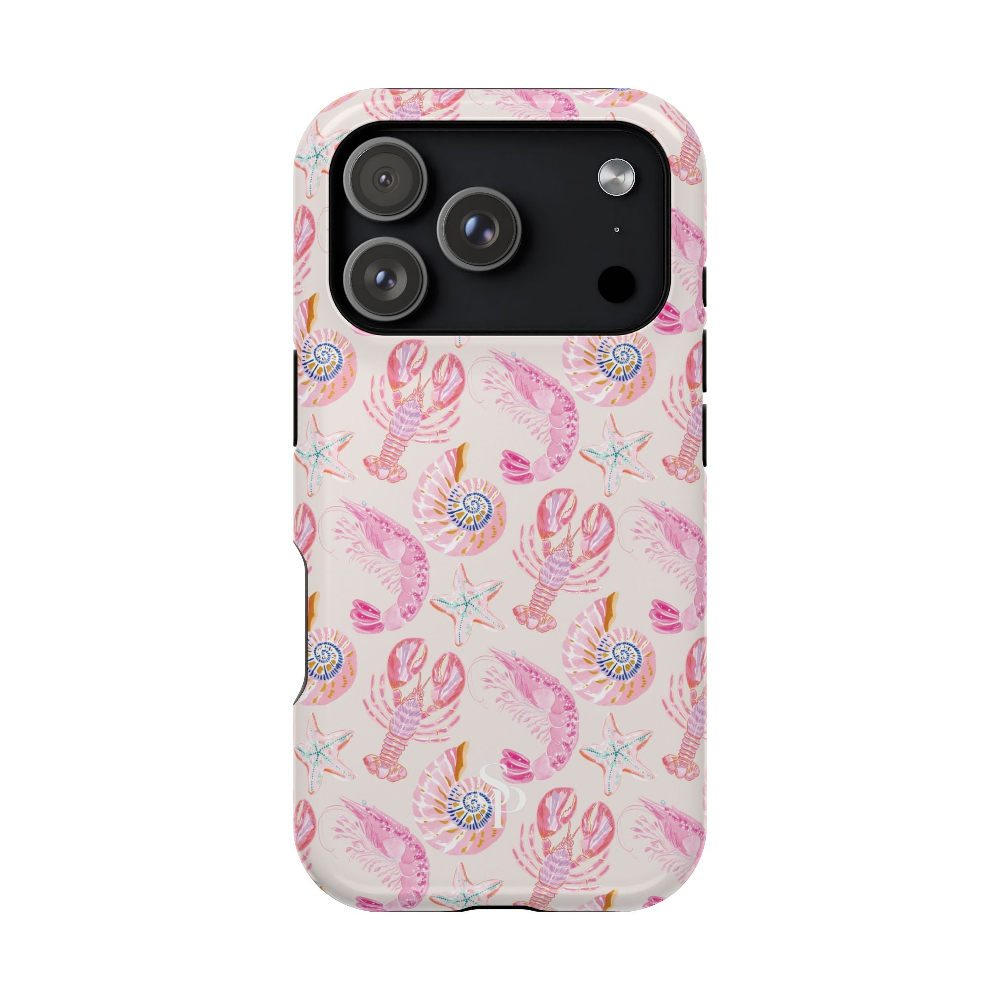 Pink Coastal Shell & Lobster Magnetic Impact-Resistant Phone Case