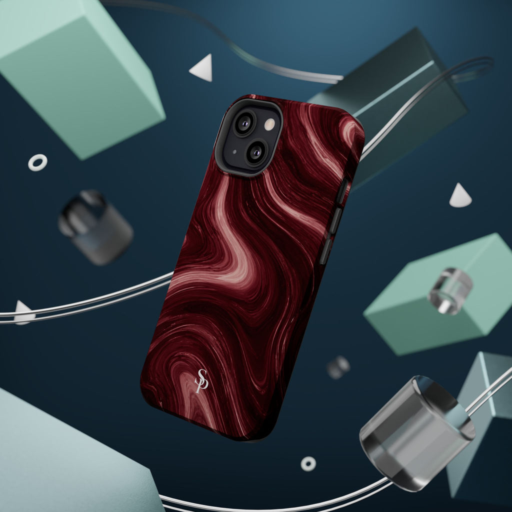 Burgundy Marble Magnetic Phone Case
