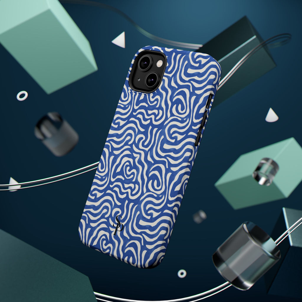 Blue Abstract Swirl Magnetic Impact Phone Case