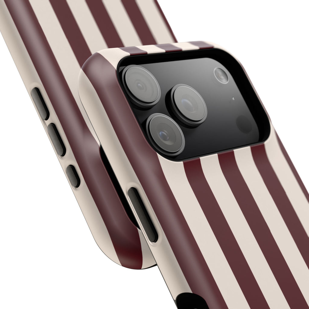 Burgundy Striped Magnetic Phone Case
