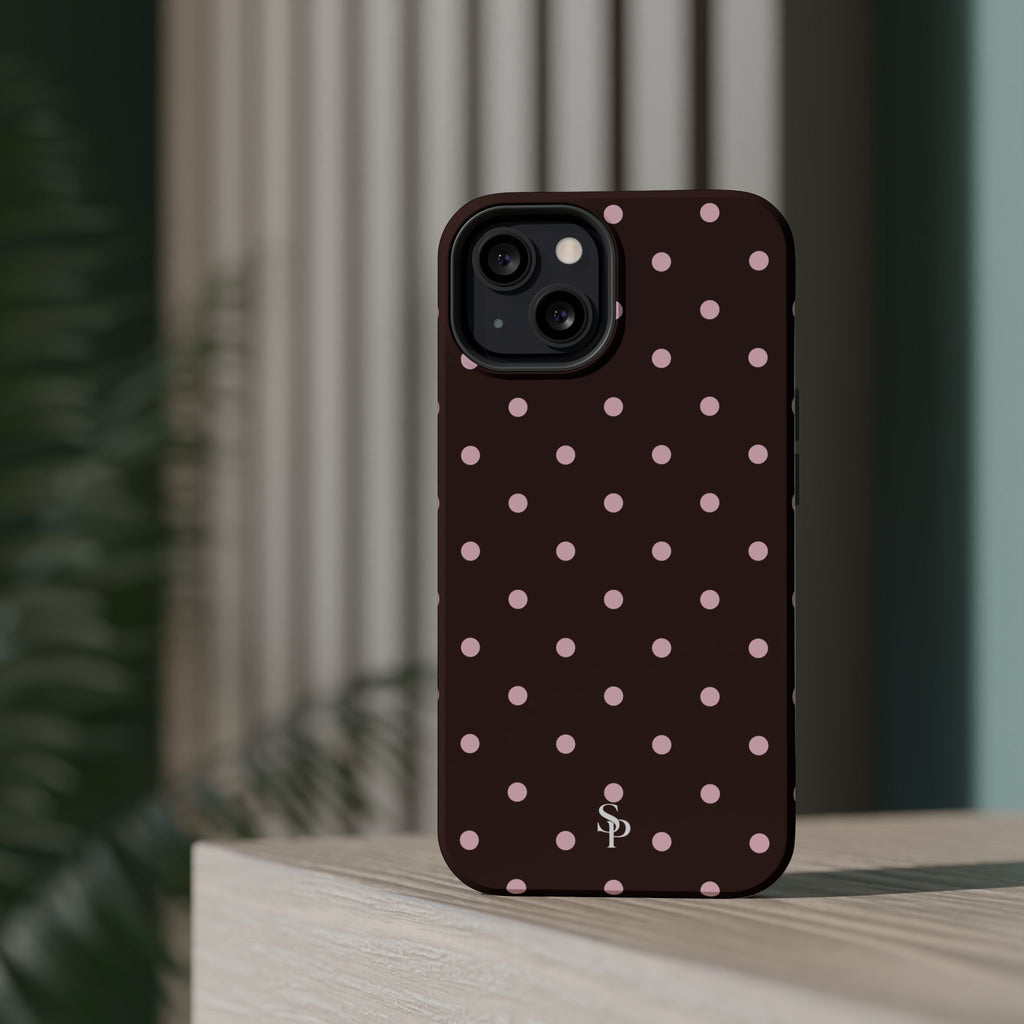 Brown Polka Dot Magnetic Impact-Resistant Phone Case