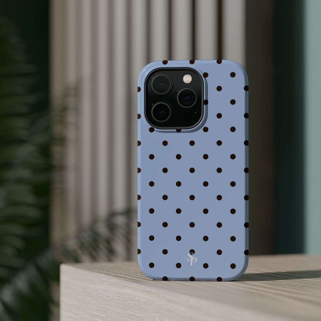 Blue Polka Dot Magnetic Impact Phone Case