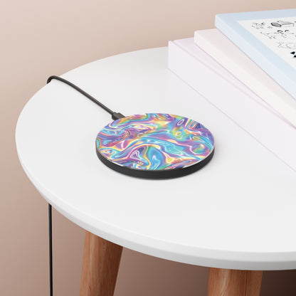 Holographic Wireless Charger - Fast Charging Pad with Iridescent Design