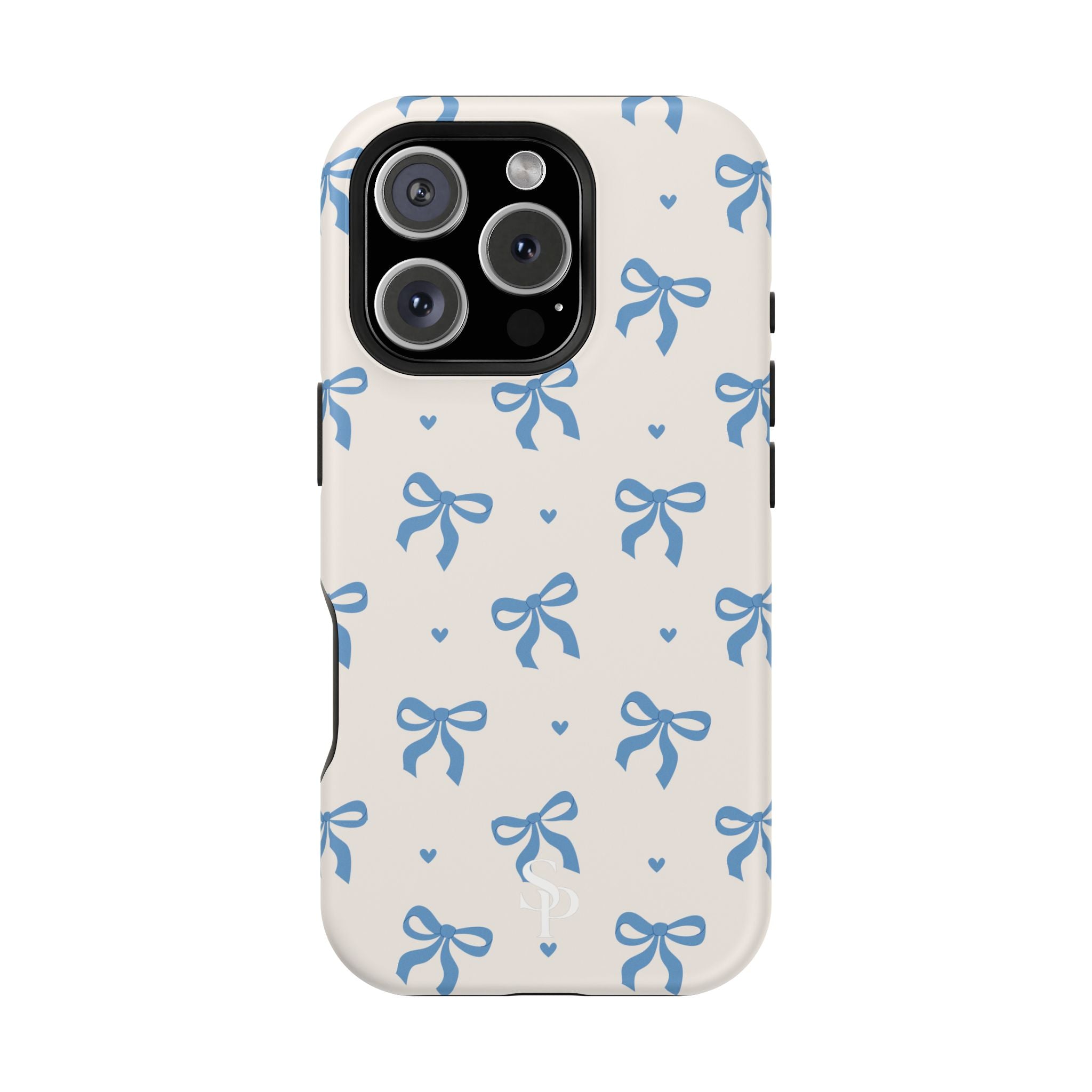 Blue Bow with Small Blue Hearts Magnetic Tough Case