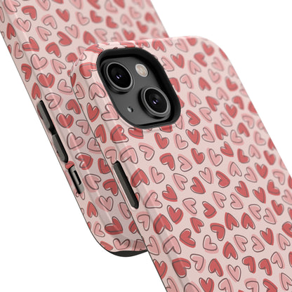 Heart Pattern Impact-Resistant Phone Case - Stylish Protection for Valentine's Day & Everyday Love