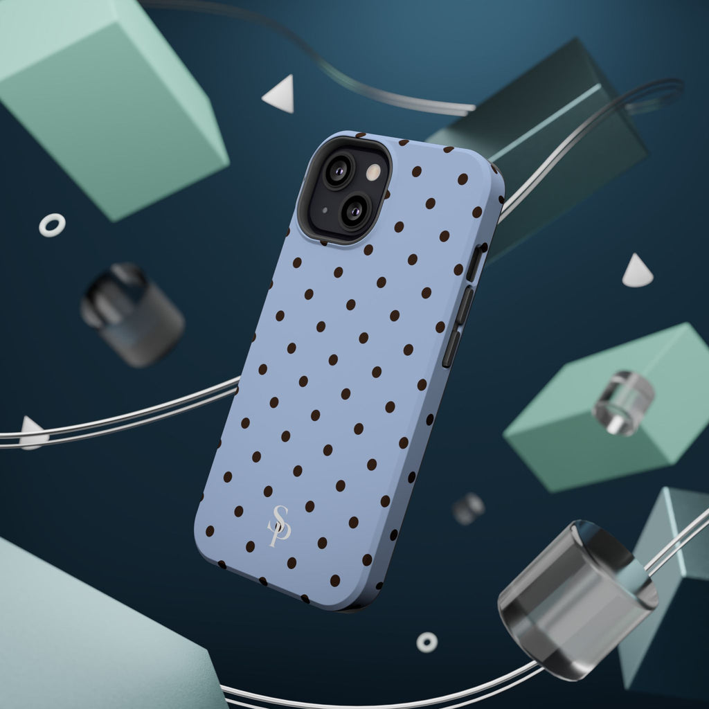 Blue Polka Dot Magnetic Impact Phone Case