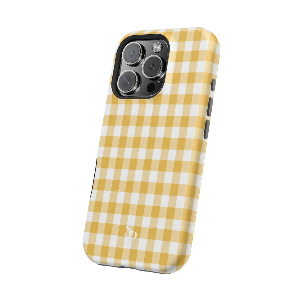 Yellow Gingham Magnetic Impact-Resistant Phone Case