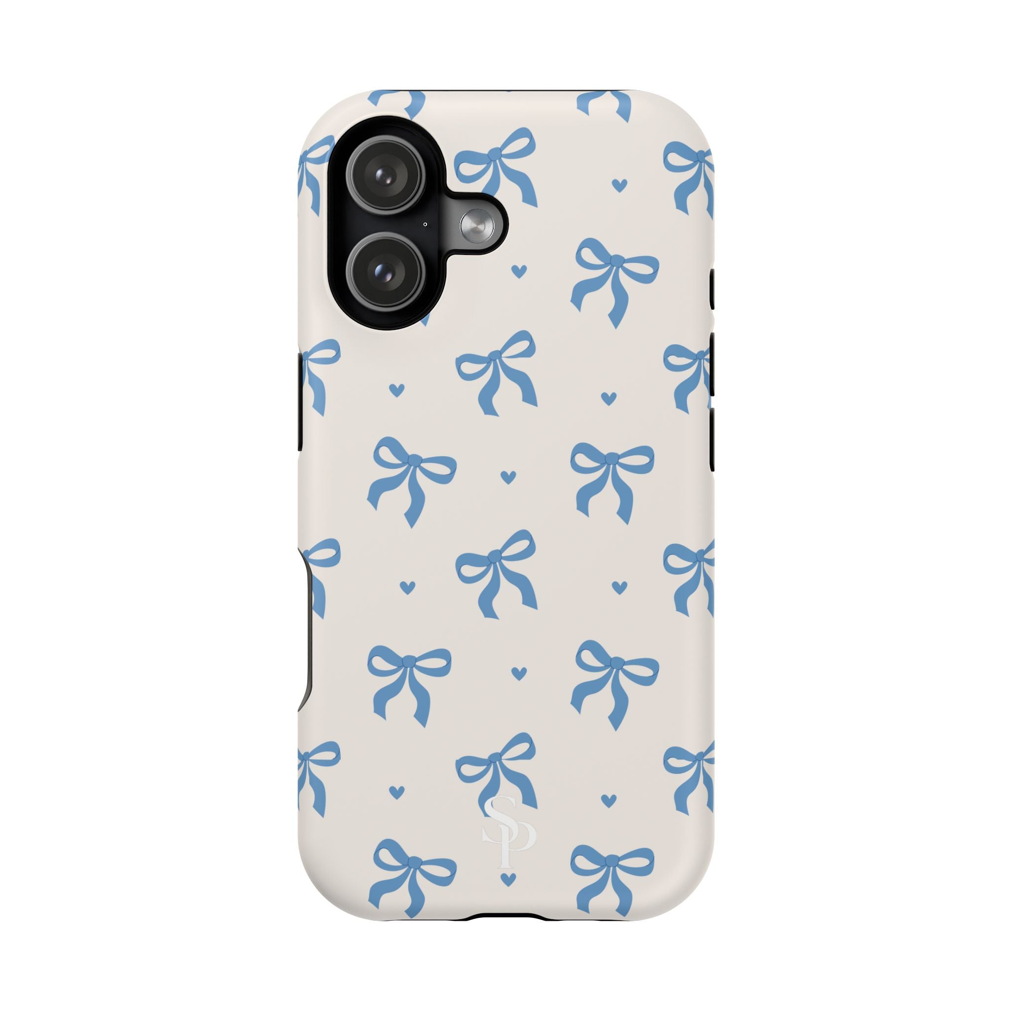 Blue Bow with Small Blue Hearts Magnetic Tough Case