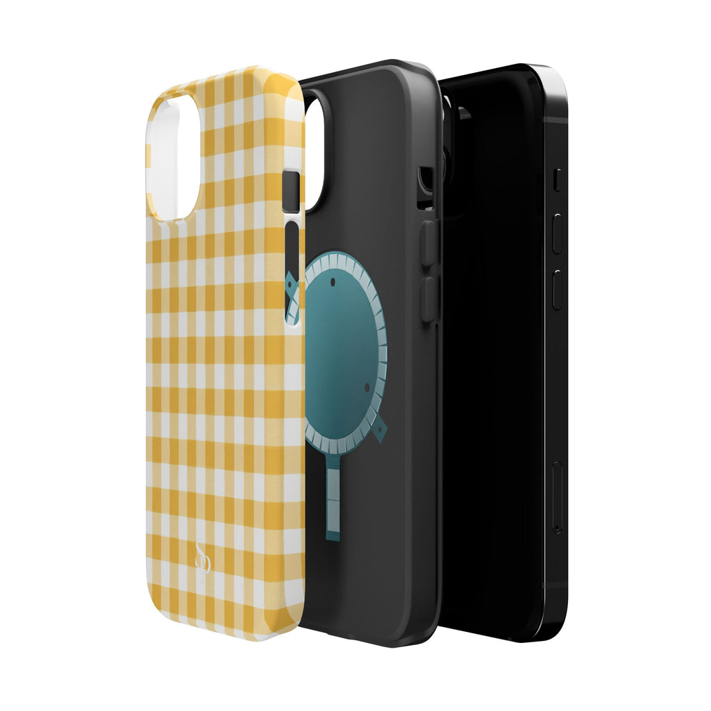 Yellow Gingham Magnetic Impact-Resistant Phone Case