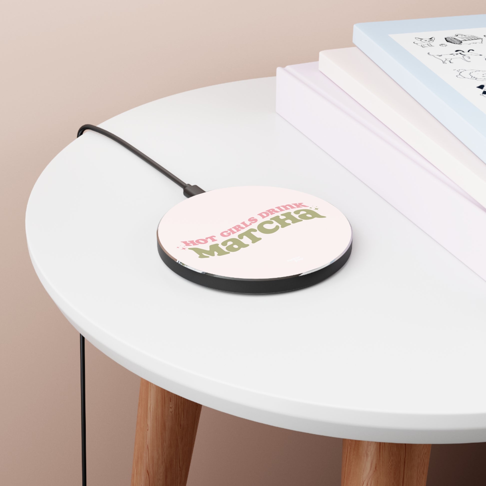 Hot Girls Drink Matcha Wireless Charger - Fast Charging Pad for Trendy Lifestyle