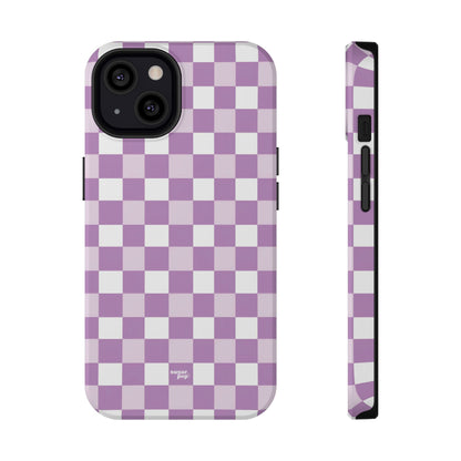 Purple Checkerboard Impact-Resistant Phone Case