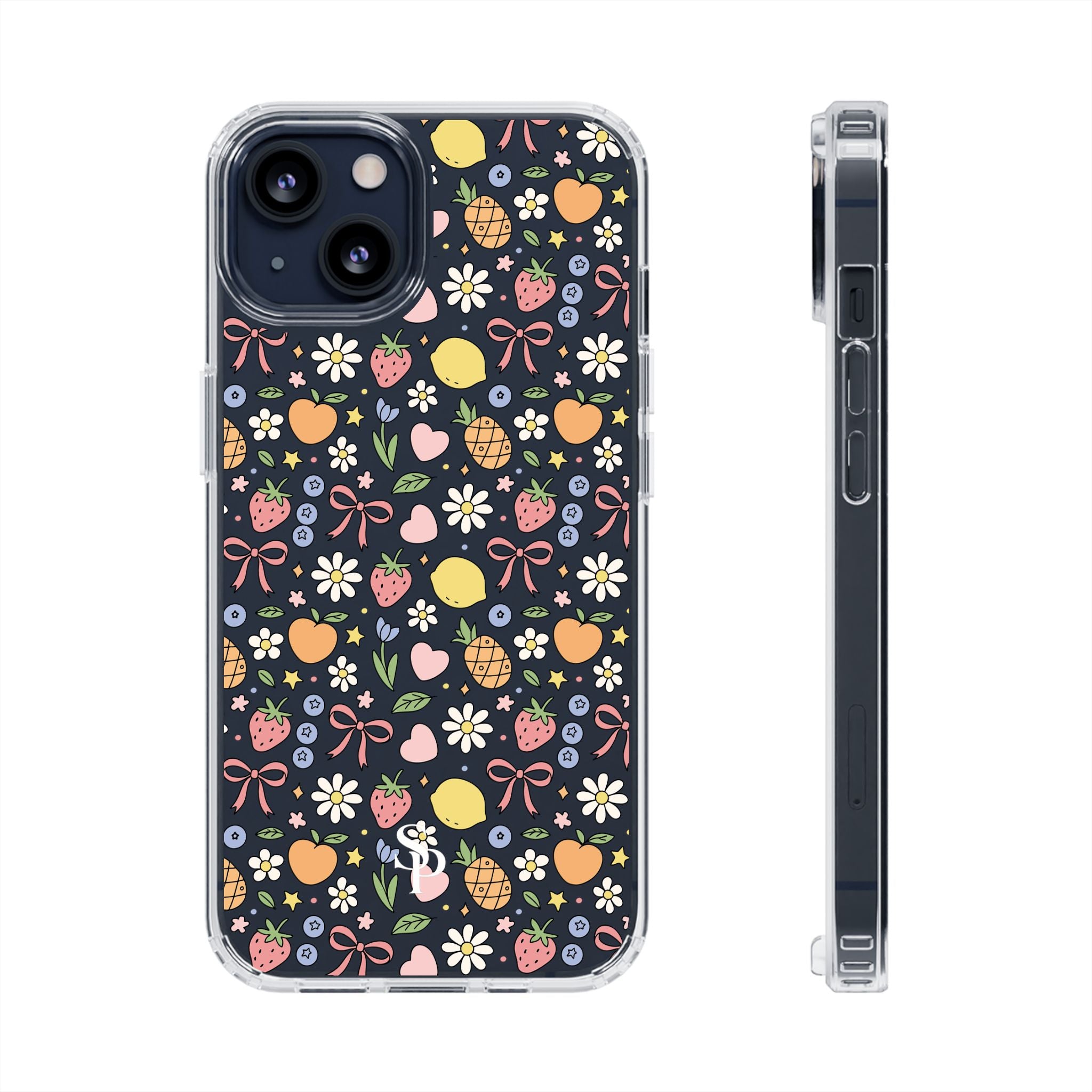 Fruit and Floral Pattern Clear Case