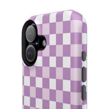 Purple Checkerboard Impact-Resistant Phone Case