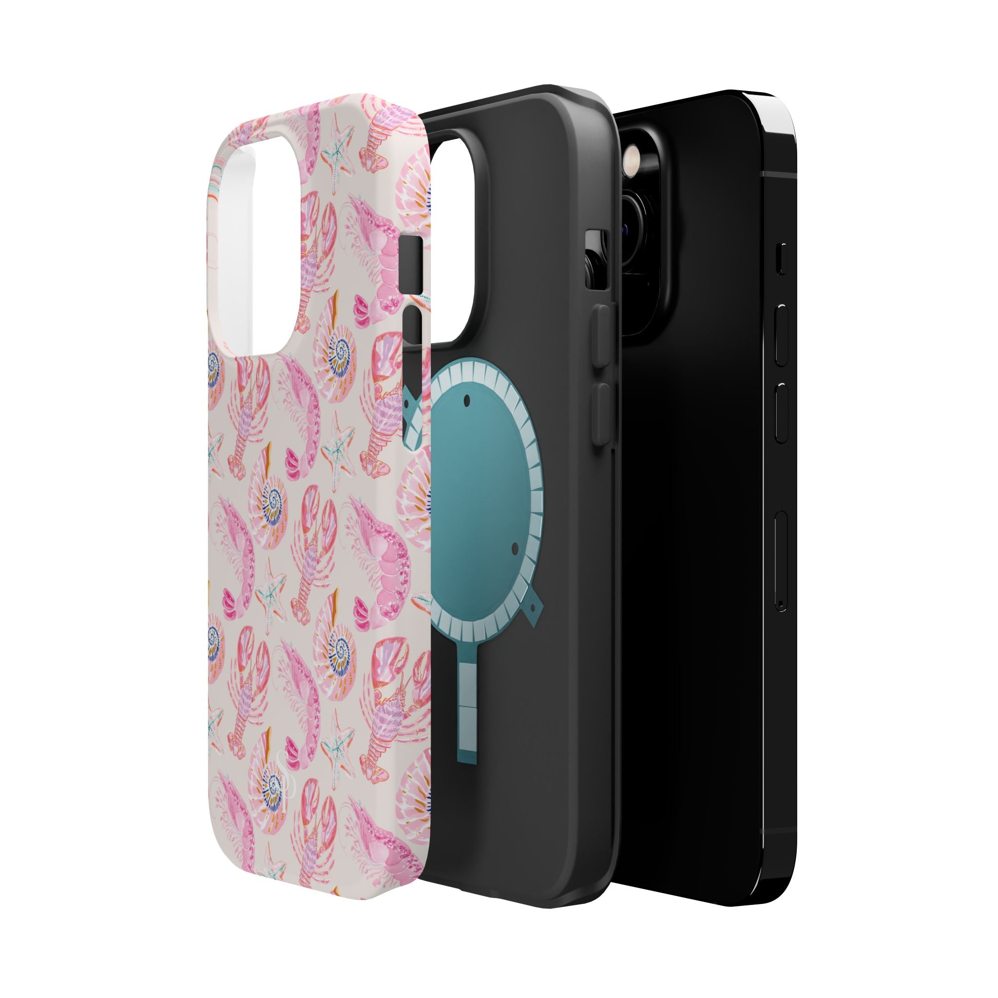 Pink Coastal Shell & Lobster Magnetic Impact-Resistant Phone Case