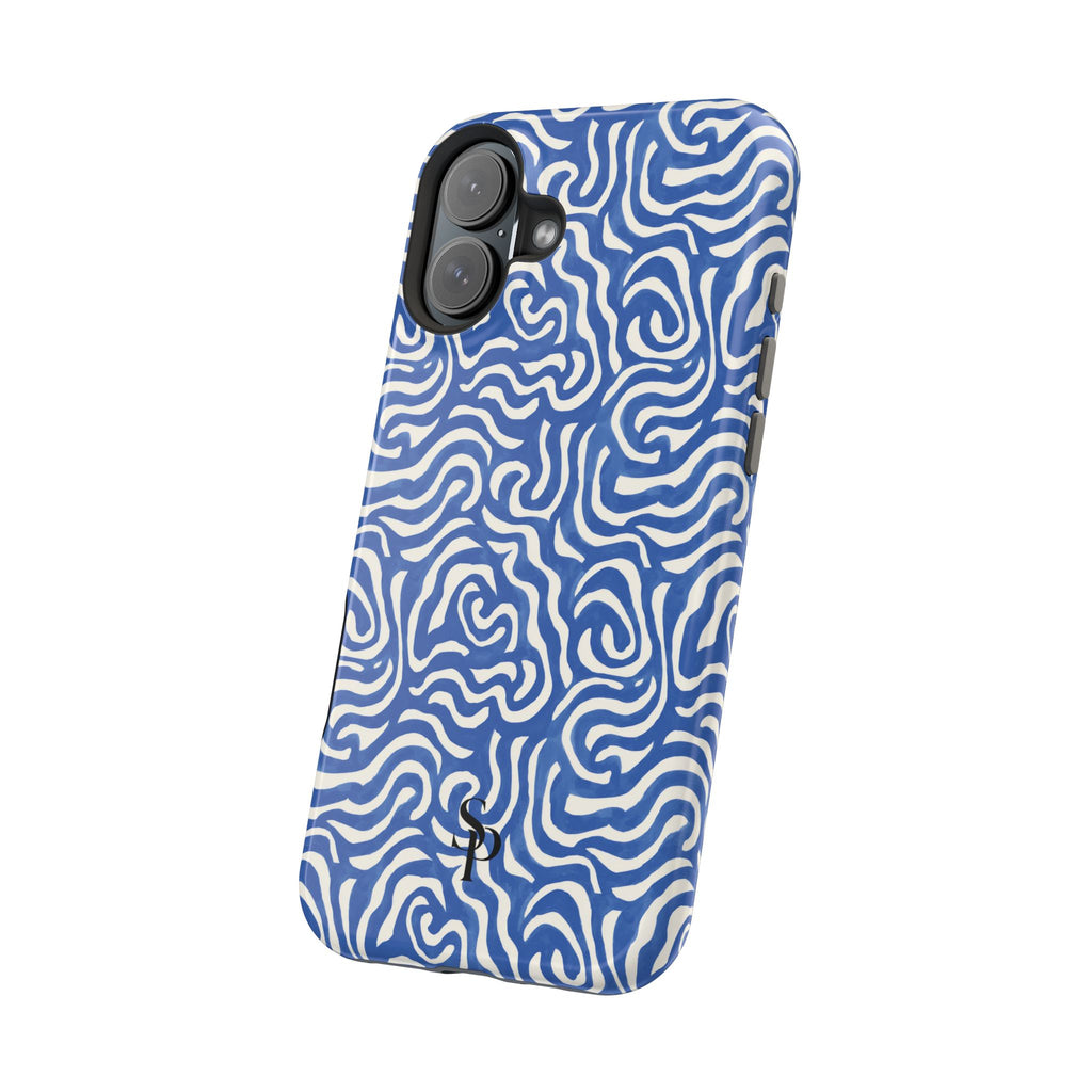 Blue Abstract Swirl Magnetic Impact Phone Case