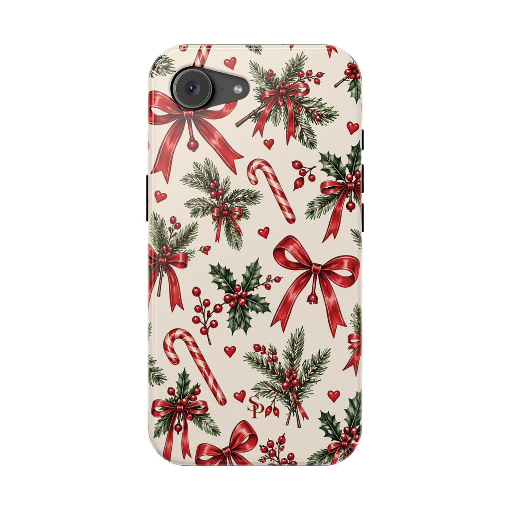 Christmas Candy Cane & Bow Magnetic Phone Case