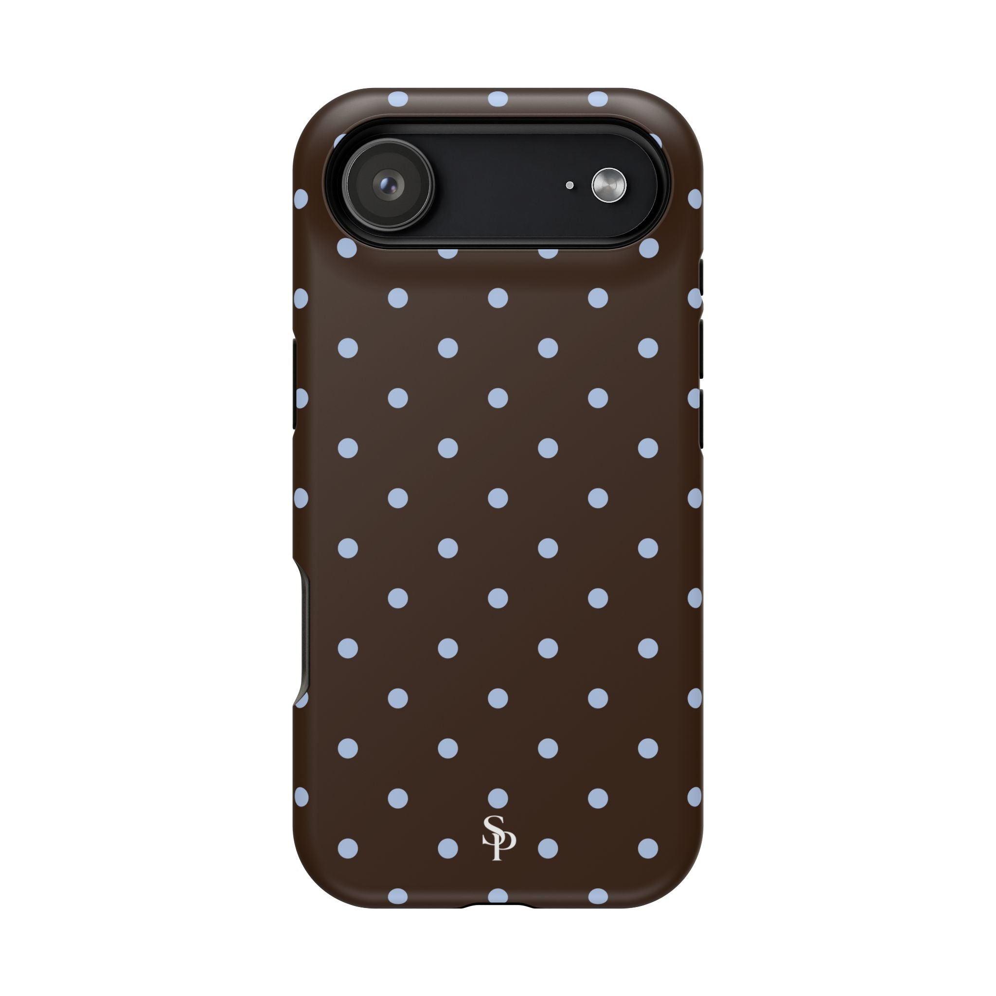 Brown & Light Blue Polka Dot Magnetic Phone Case