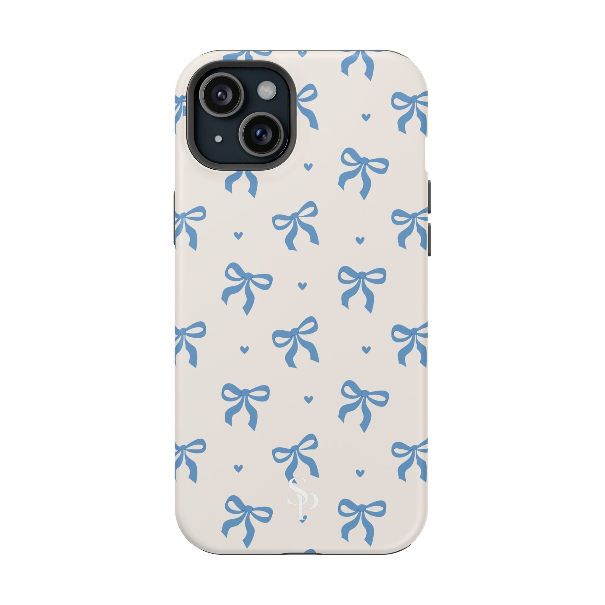 Blue Bow with Small Blue Hearts Magnetic Tough Case