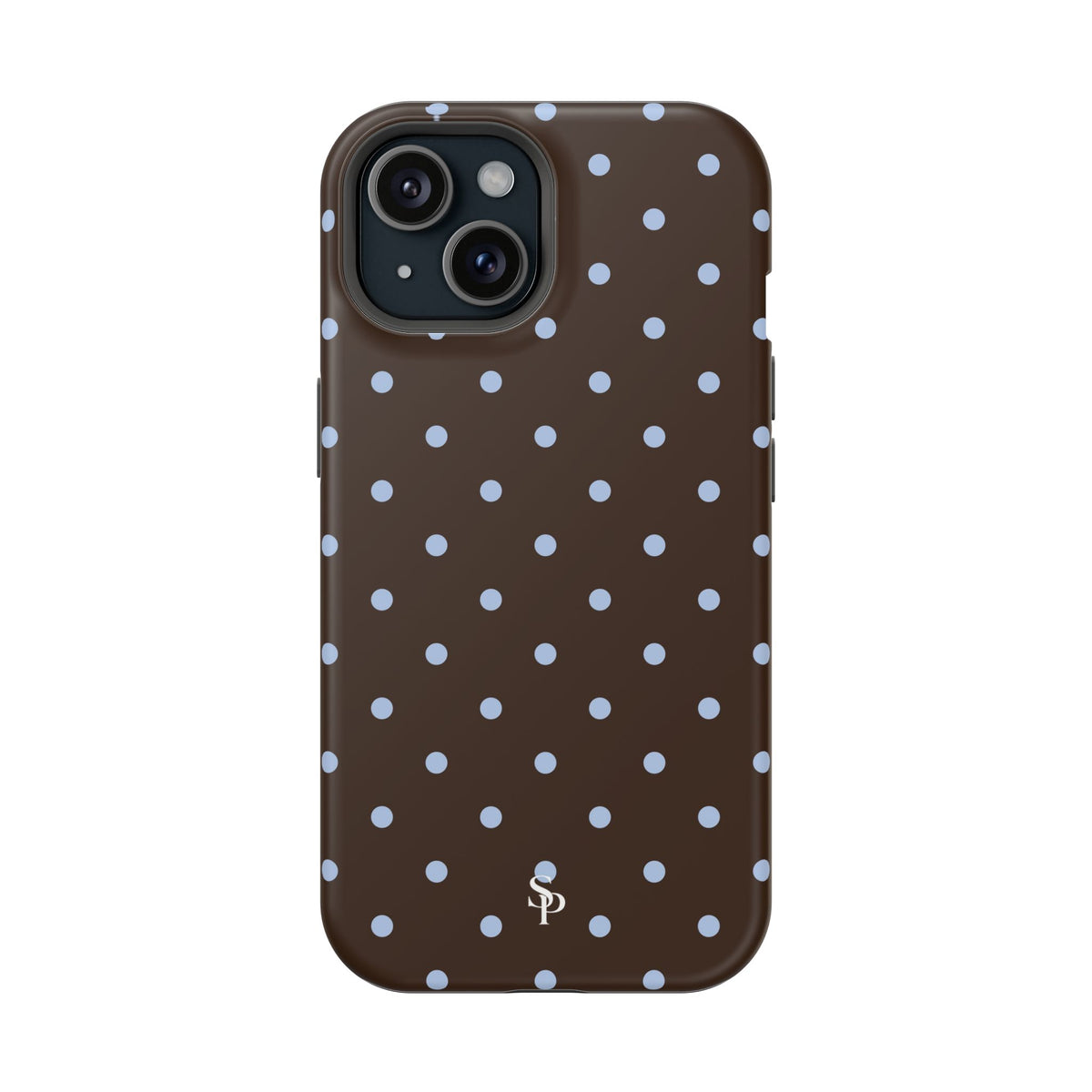 Brown & Light Blue Polka Dot Magnetic Phone Case