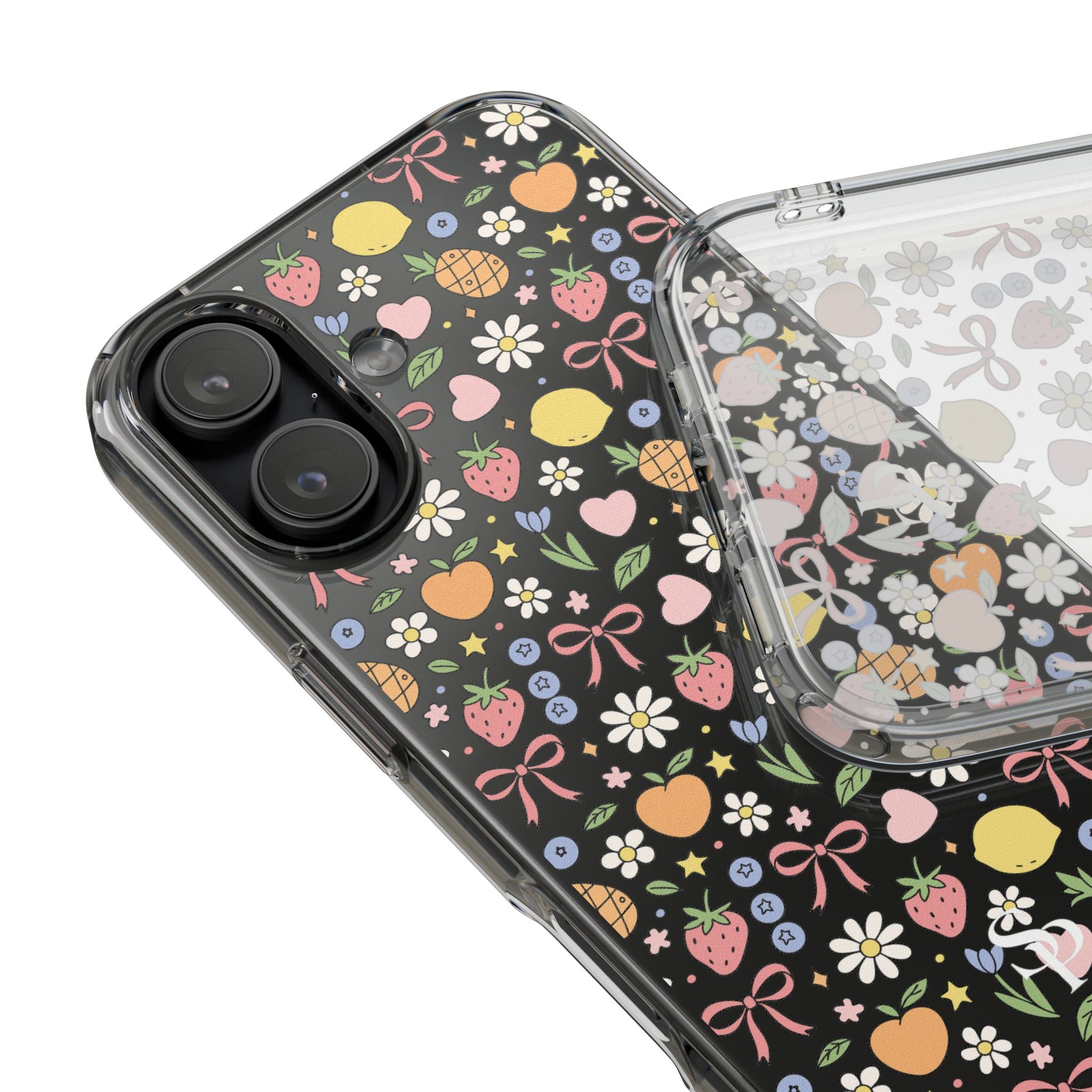 Fruit and Floral Pattern Clear Case