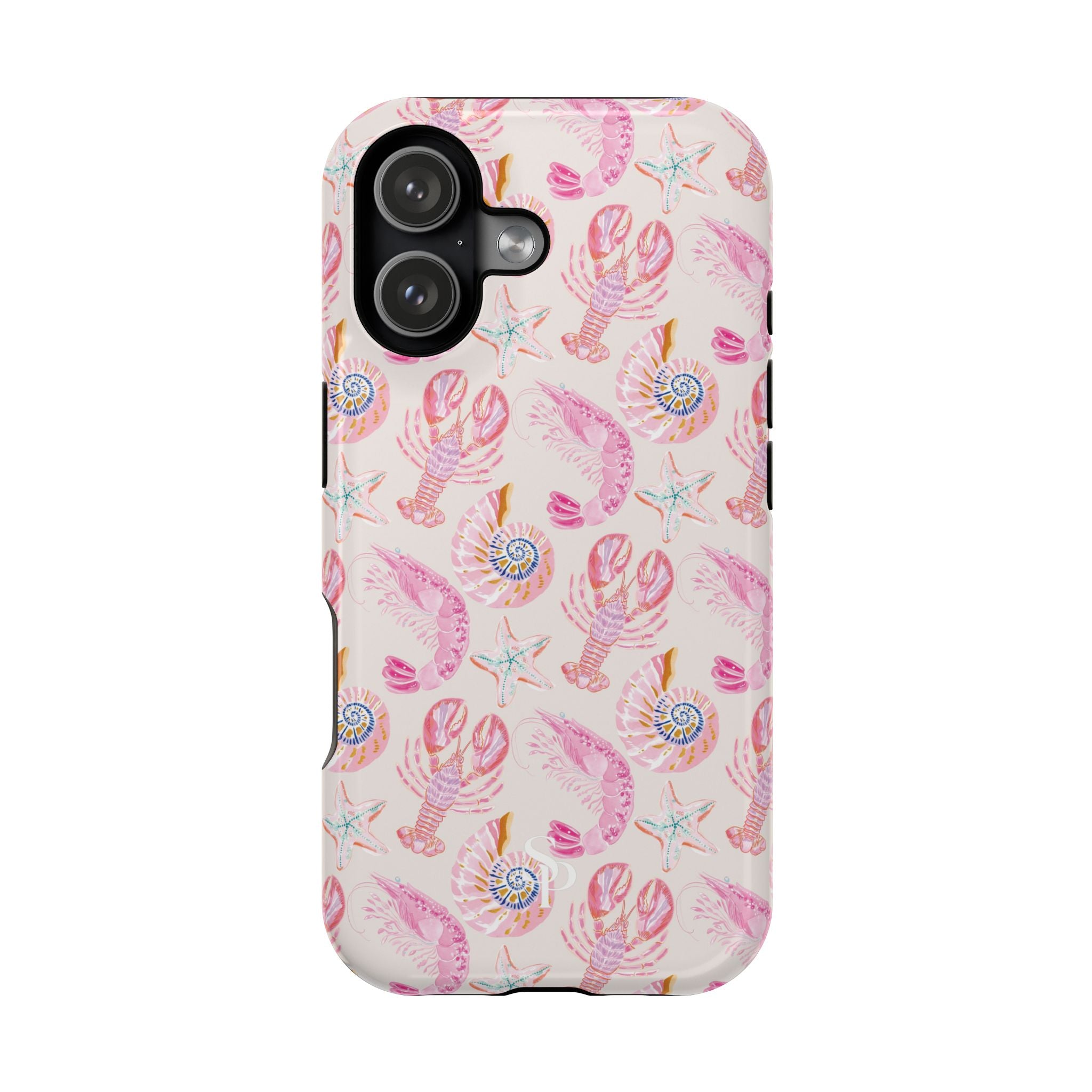 Pink Coastal Shell & Lobster Magnetic Impact-Resistant Phone Case