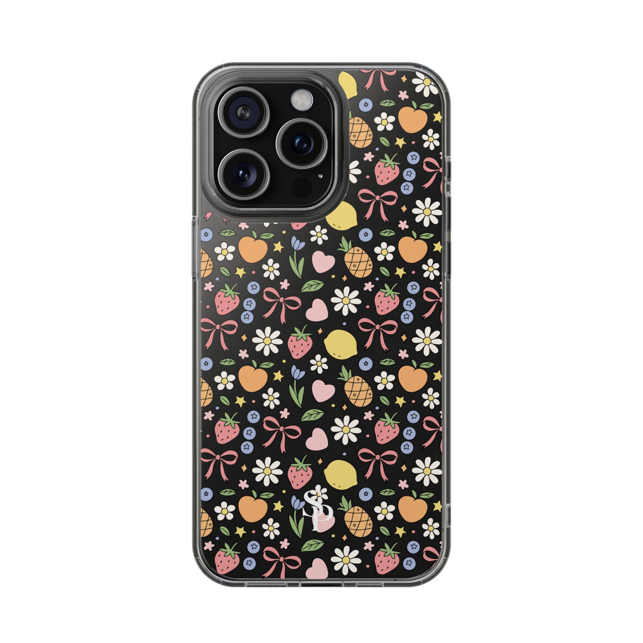 Fruit and Floral Pattern Clear Case