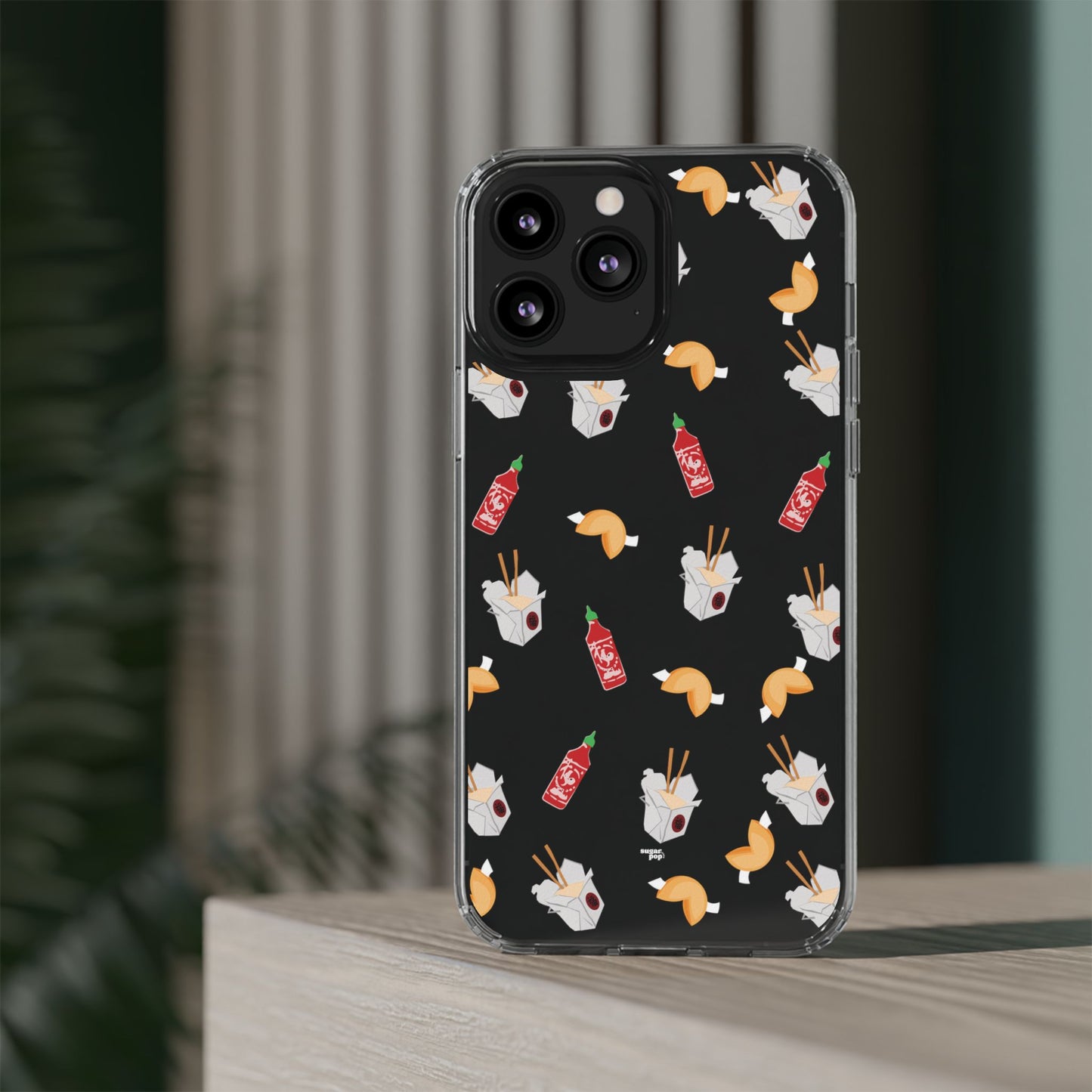 Take Out Food Pattern Clear Phone Case for Food Lovers