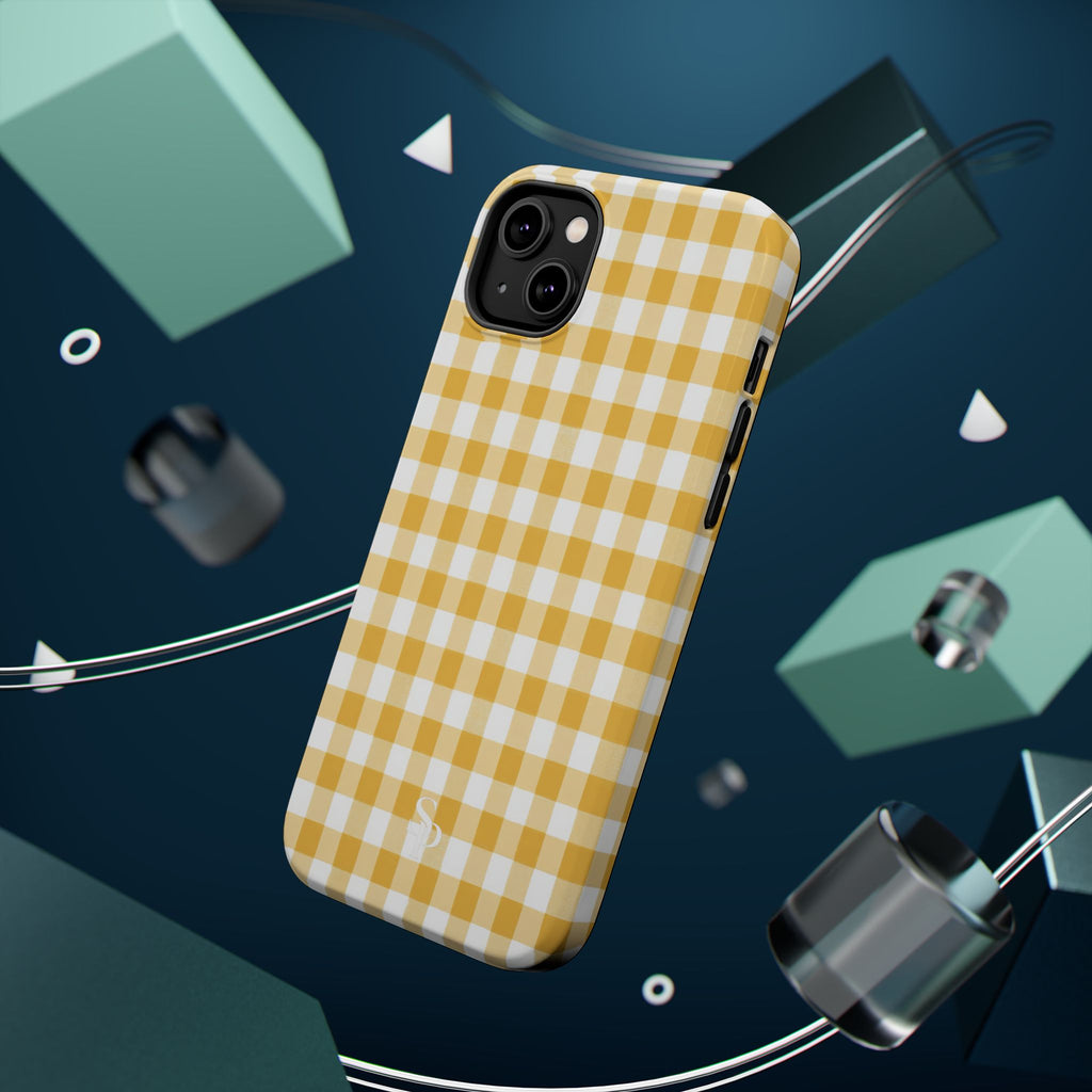Yellow Gingham Magnetic Impact-Resistant Phone Case