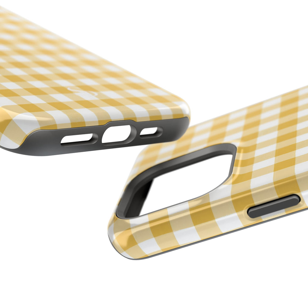 Yellow Gingham Magnetic Impact-Resistant Phone Case