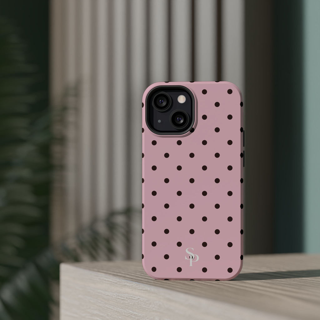 Pink Polka Dot Magnetic Impact Phone Case
