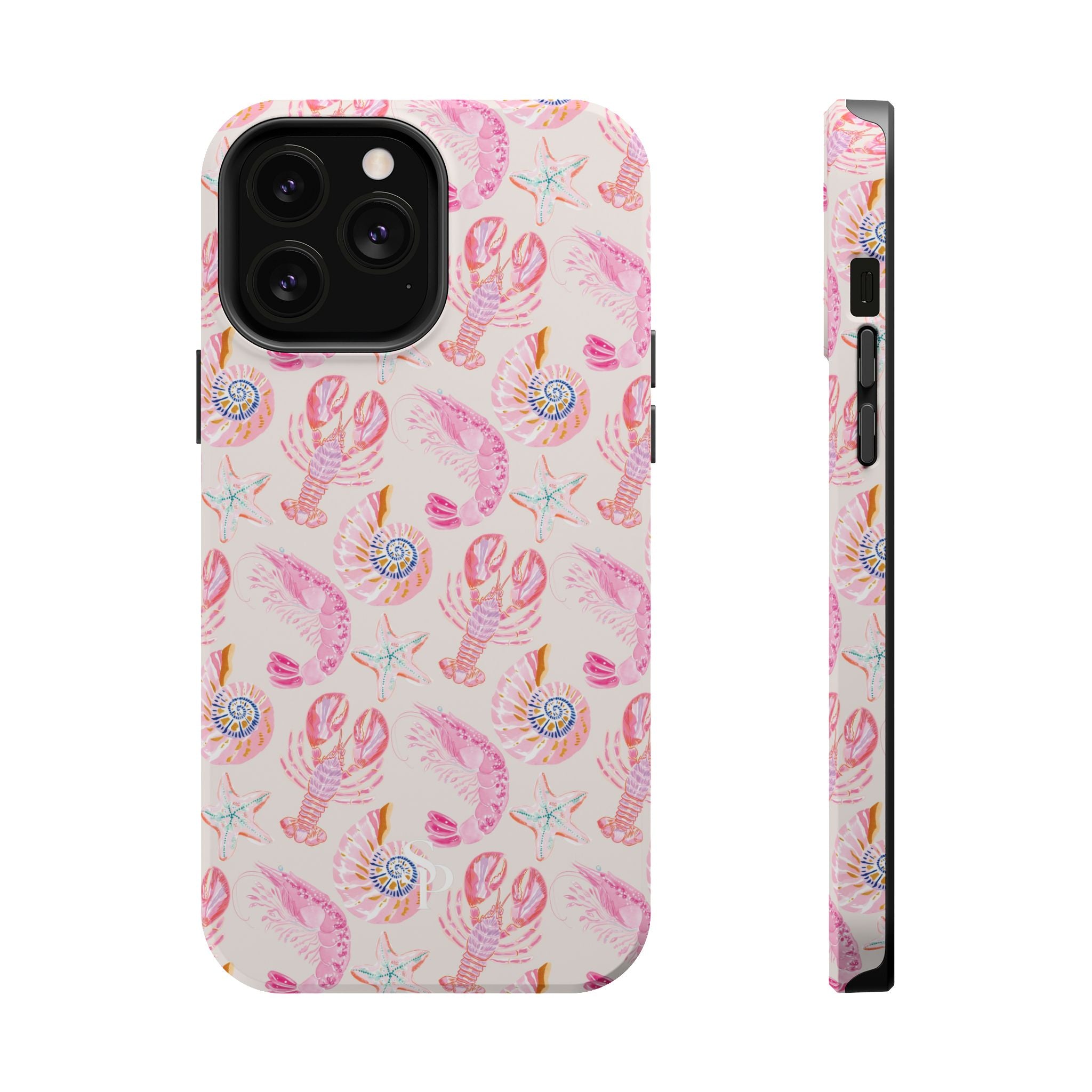 Pink Coastal Shell & Lobster Magnetic Impact-Resistant Phone Case