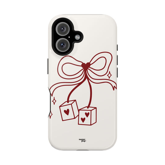 Romantic Impact-Resistant Phone Case with Heart Design