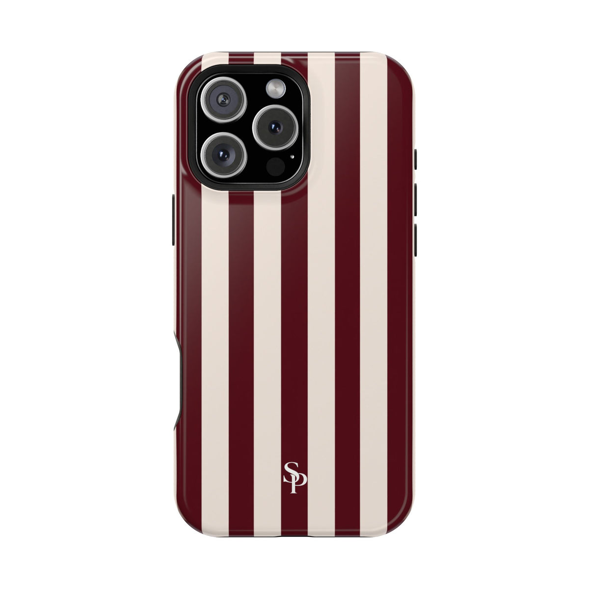 Burgundy Striped Magnetic Phone Case