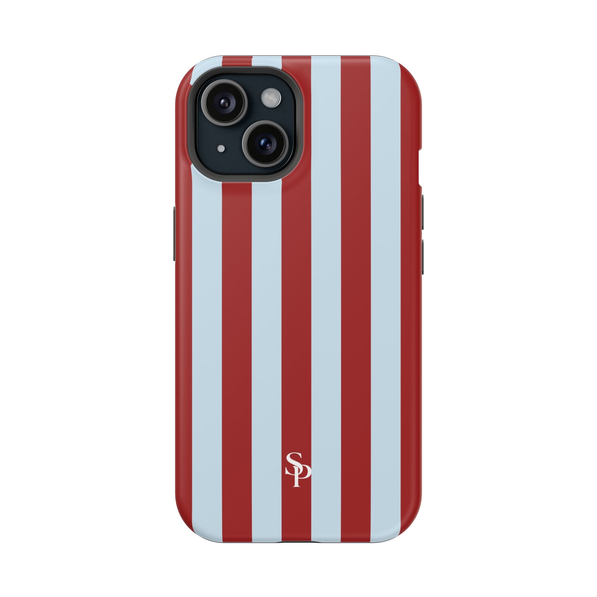 Red & Light Blue Vertical Stripe Magnetic Impact-Resistant Phone Case