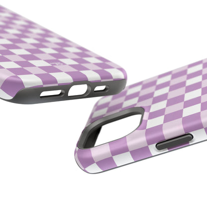 Purple Checkerboard Impact-Resistant Phone Case