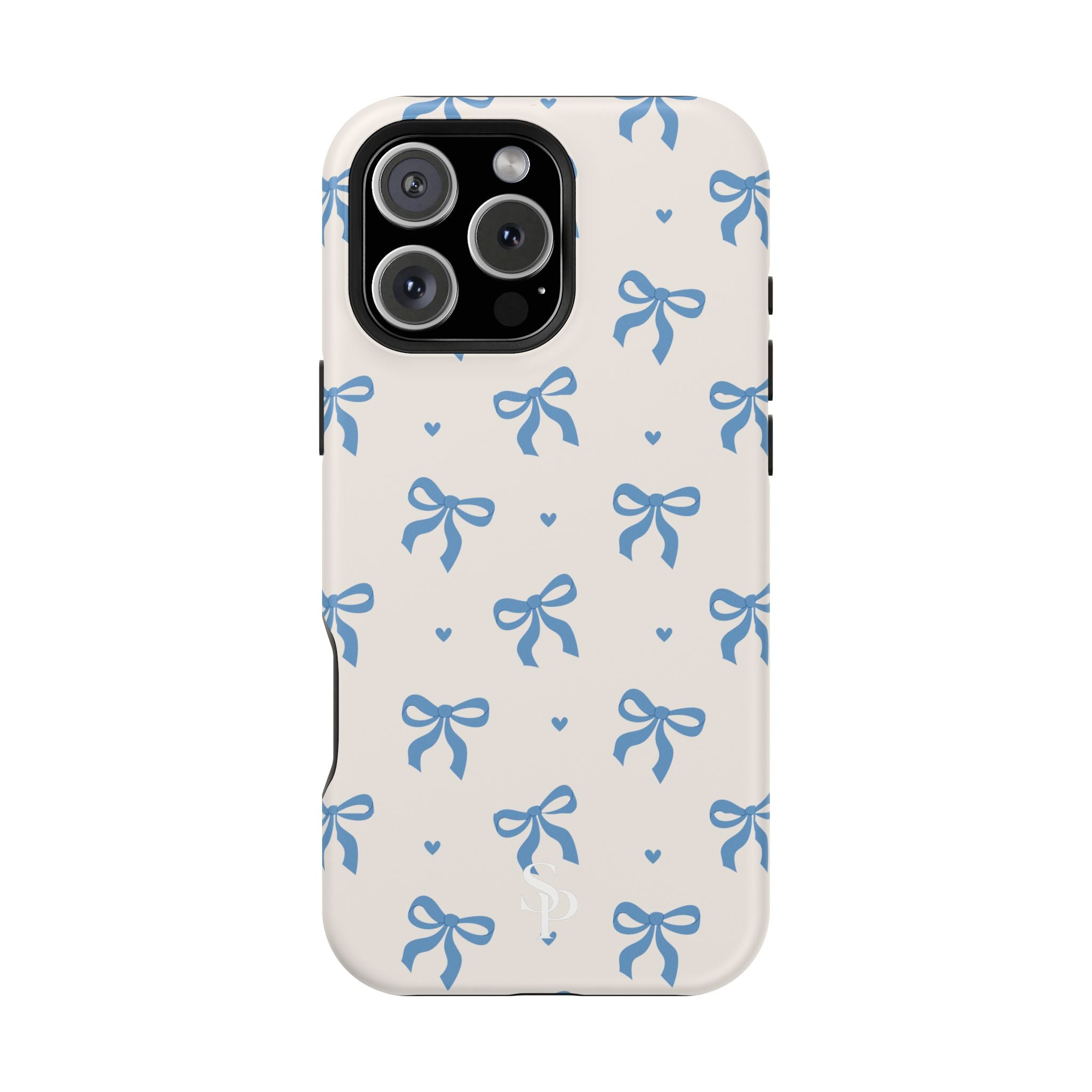 Blue Bow with Small Blue Hearts Magnetic Tough Case