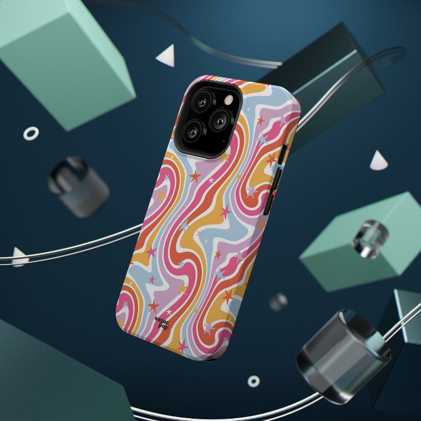 Colorful Impact-Resistant Phone Case - Vibrant Swirl Design