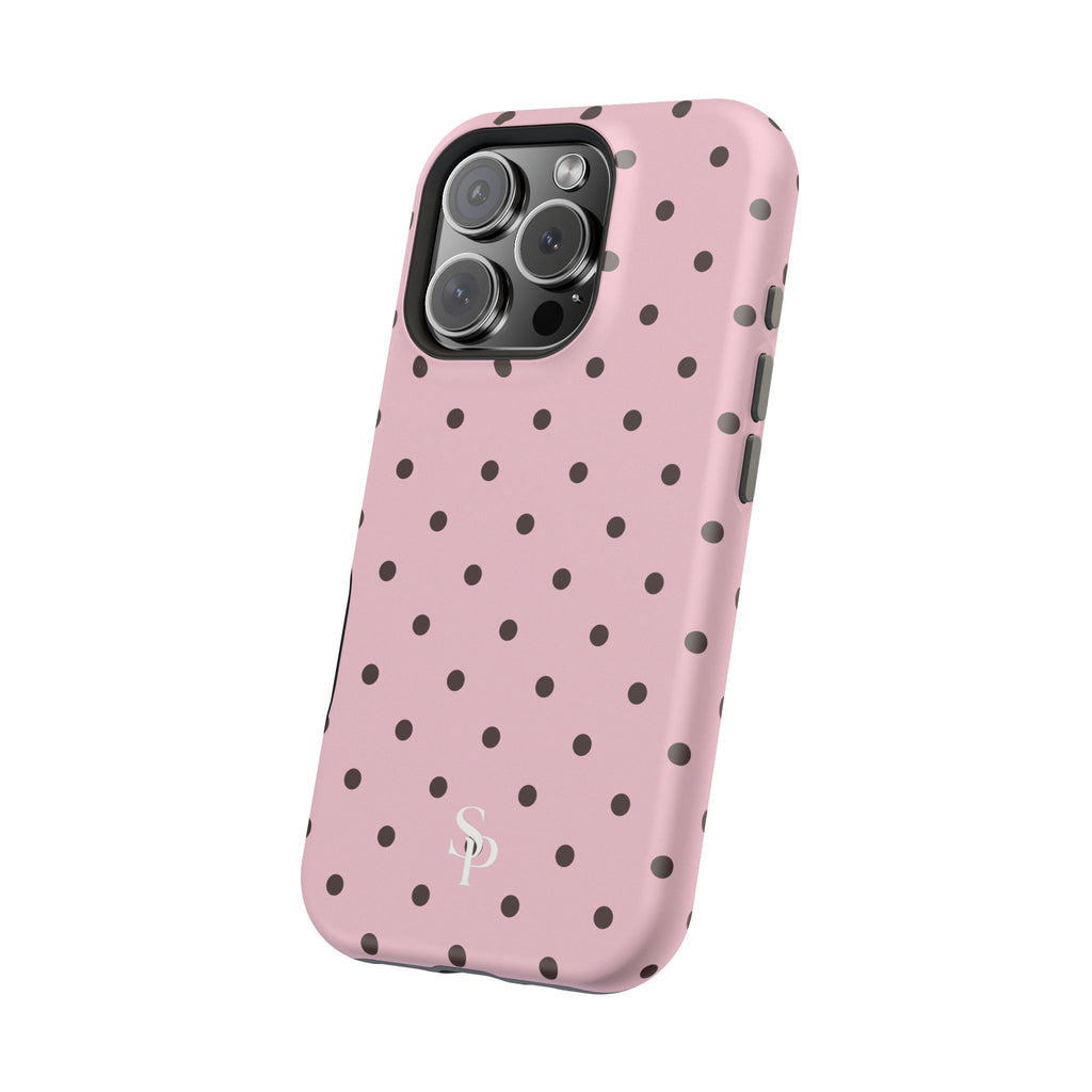 Pink Polka Dot Magnetic Impact Phone Case