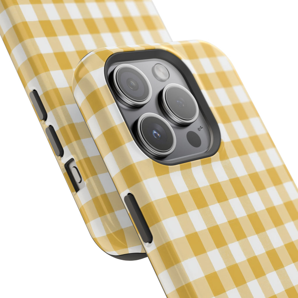 Yellow Gingham Magnetic Impact-Resistant Phone Case