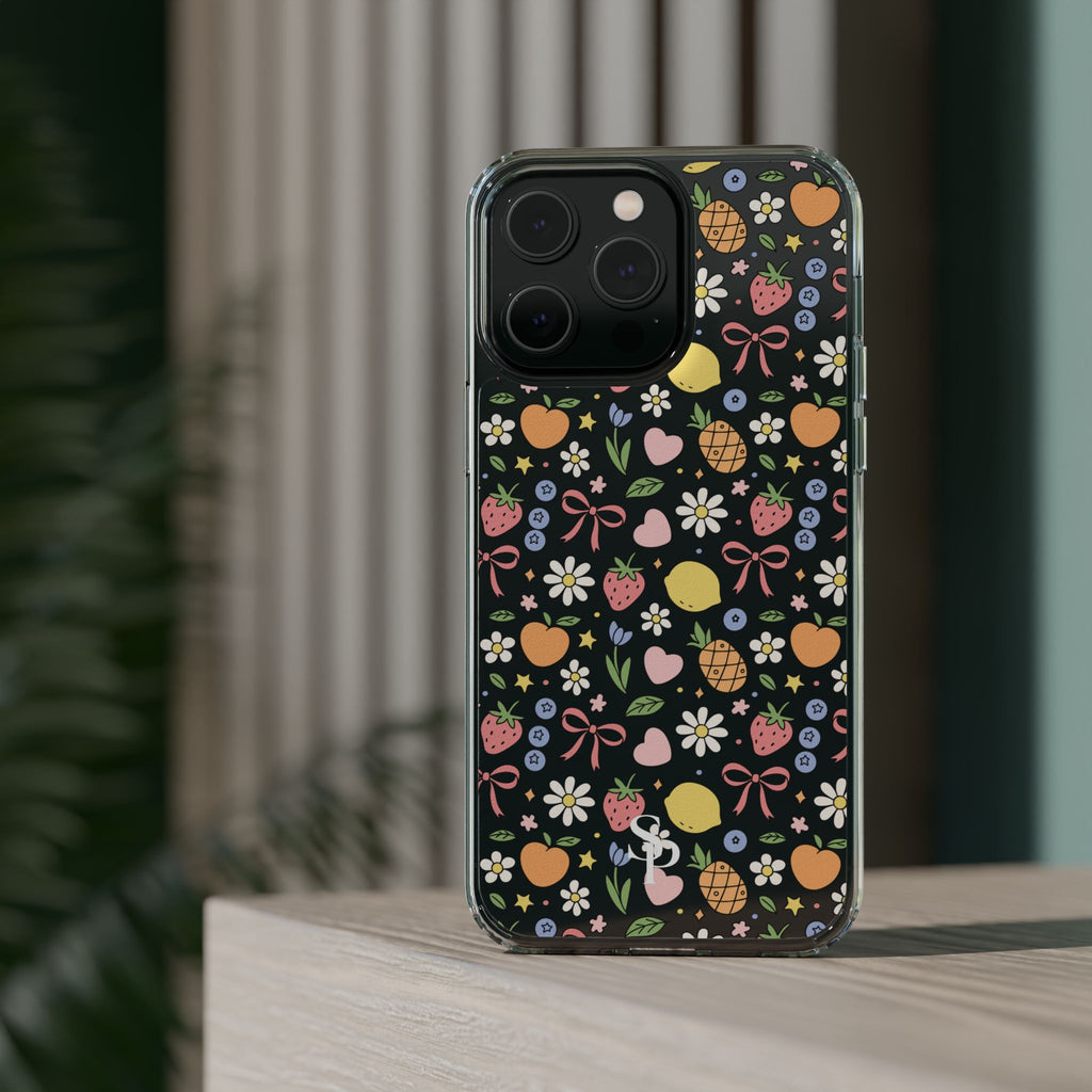 Fruit and Floral Pattern Clear Case