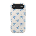 Blue Bow with Small Blue Hearts Magnetic Tough Case