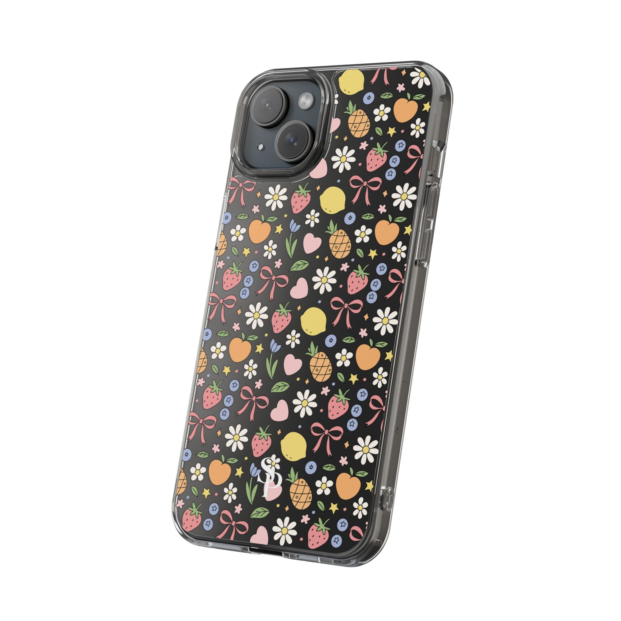 Fruit and Floral Pattern Clear Case