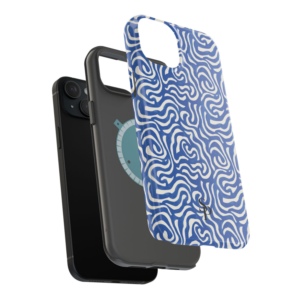 Blue Abstract Swirl Magnetic Impact Phone Case