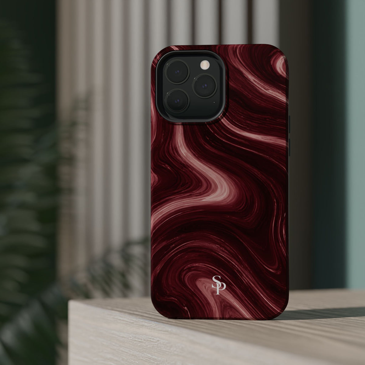 Burgundy Marble Magnetic Phone Case