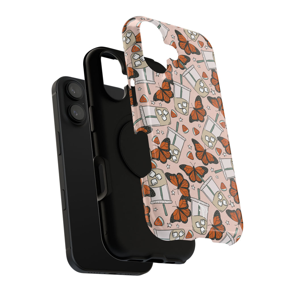 Iced Coffee & Butterfly Impact-Resistant Cases