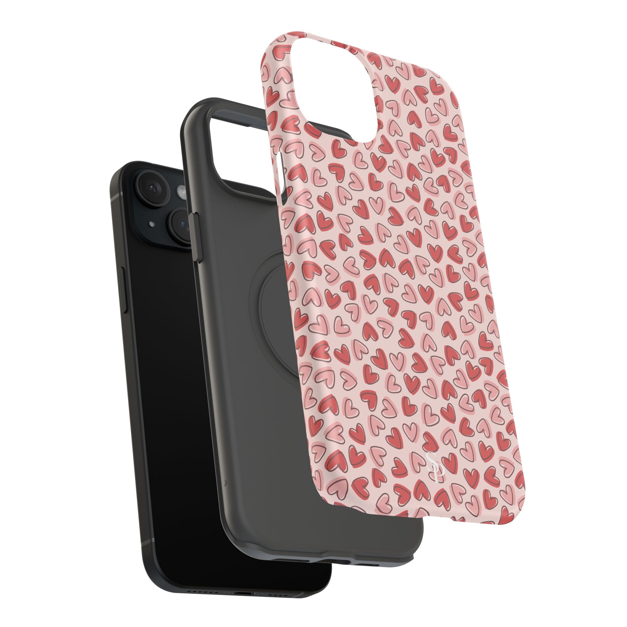 Heart Pattern Impact-Resistant Phone Case - Stylish Protection for Valentine's Day & Everyday Love