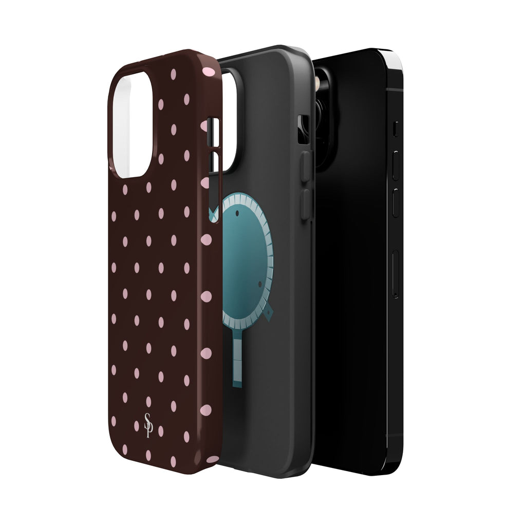 Brown Polka Dot Magnetic Impact-Resistant Phone Case