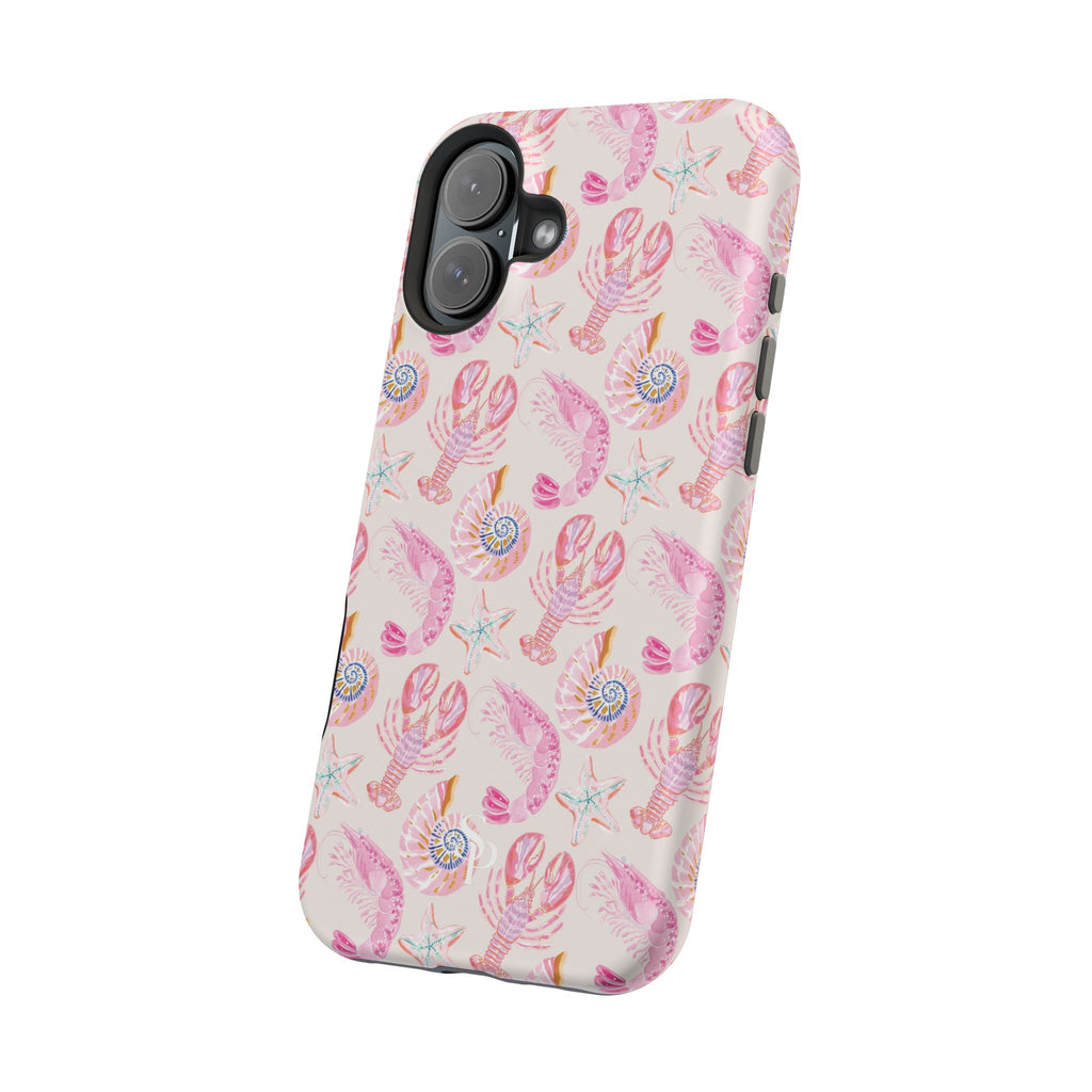 Pink Coastal Shell & Lobster Magnetic Impact-Resistant Phone Case