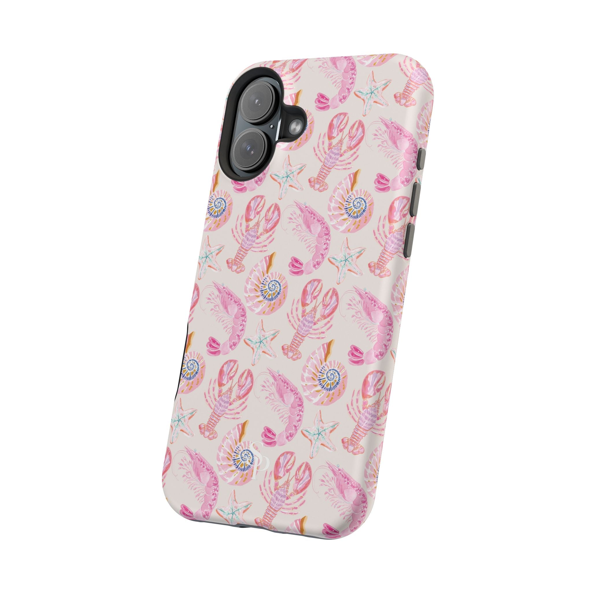 Pink Coastal Shell & Lobster Magnetic Impact-Resistant Phone Case